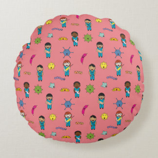 Cojín Redondo Un gérmenes multiculturales y puros contra médicos