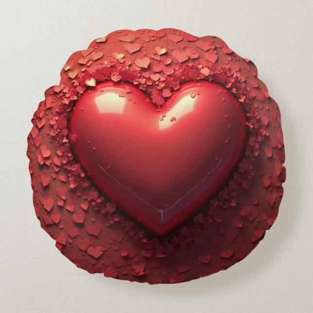 Cojín Redondo Un momento acogedor de amor (Anverso)