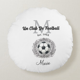 Cojín Redondo un monograma de un club de fútbol es, año copa mun