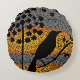 Cojín Redondo Un pájaro entre las plumas