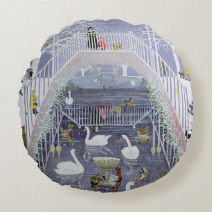 Cojín Redondo Un paseo en el parque