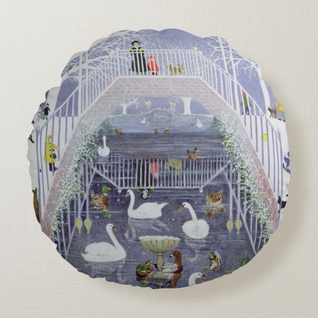 Cojín Redondo Un paseo en el parque (Anverso)