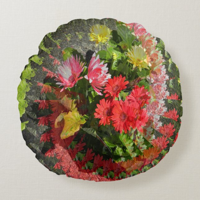 Cojín Redondo Un ramo para ti... (Anverso)