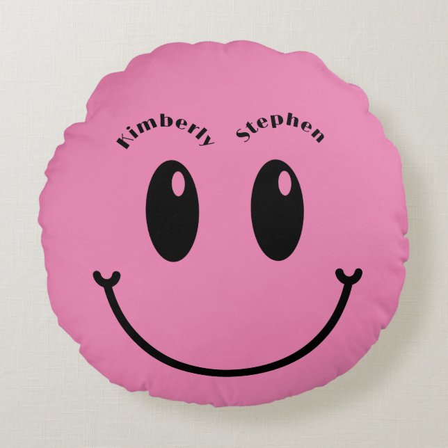 Cojín Redondo Un regalo de la pareja Boda único divertido sonris (Anverso)