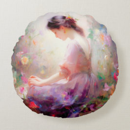 Cojín Redondo Un sueño de Dios de flores