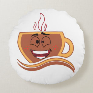 Cojín Redondo Un verdadero adicto al café