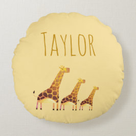 Cojín Redondo Una aventura salvaria de jirafa