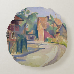 Cojín Redondo Una calle del pueblo