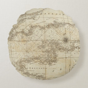 Cojín Redondo Una carta del canal británico