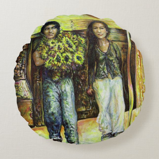 Cojín Redondo Una fase de ChapeI de un ChaIIenge (Anverso)