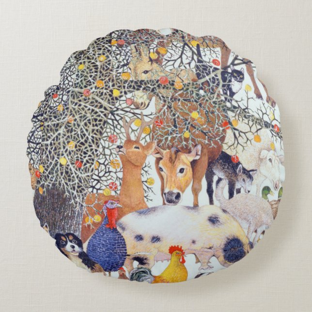 Cojín Redondo Una invitación sabrosa (Anverso)