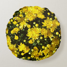 Cojín Redondo Una multitud de Mamáes amarillas