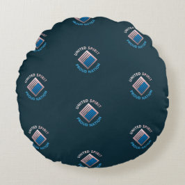 Cojín Redondo Una nación orgullosa del espíritu unido