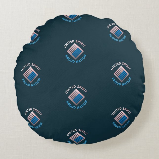Cojín Redondo Una nación orgullosa del espíritu unido (Anverso)