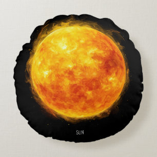 Cojín Redondo Una pintura del sol en un espacio