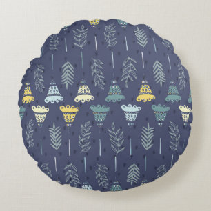 Cojín Redondo Una textura perfecta con hojas naturales perfectas