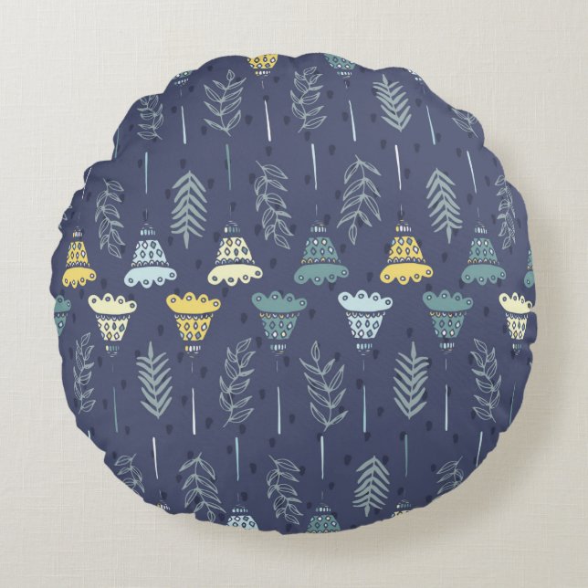 Cojín Redondo Una textura perfecta con hojas naturales perfectas (Anverso)