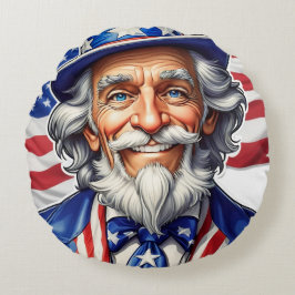 Cojín Redondo Uncle Sam USA