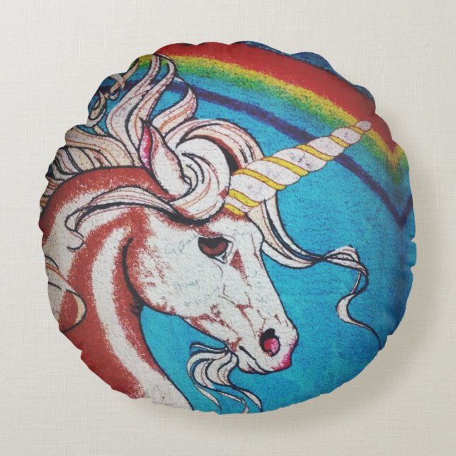 Cojín Redondo Unicornio (Anverso)
