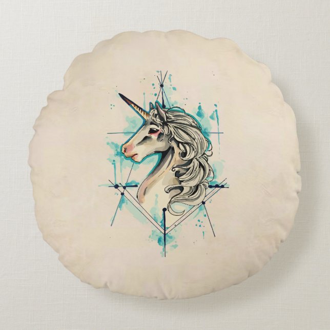 Cojín Redondo Unicornio (Anverso)