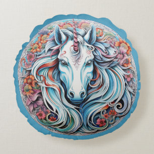 Cojín Redondo Unicornio