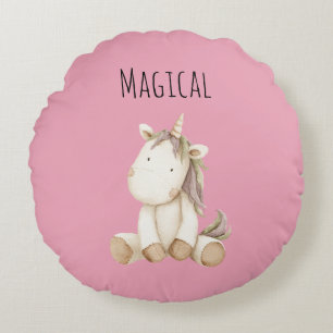Cojín Redondo Unicornio Mágico