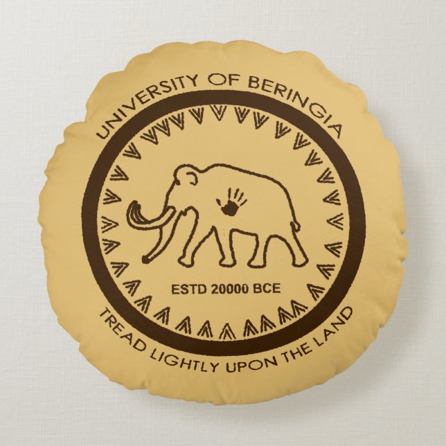 Cojín Redondo Universidad de Beringia Mammoth (Anverso)