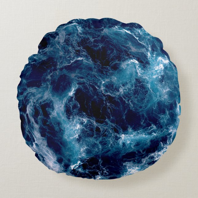 Cojín Redondo Untamed Sea Churn (Anverso)
