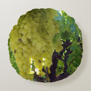Cojín Redondo Uvas De Sultana En Un Vino De Uva,