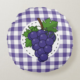 Cojín Redondo Uvas sobre la pasta de violeta blanca