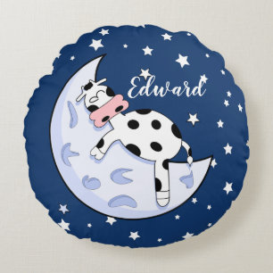 Cojín Redondo Vaca sobre la luna