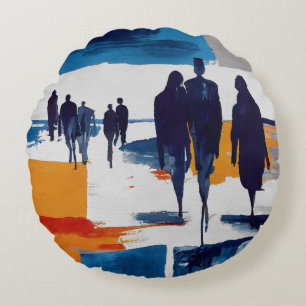 Cojín Redondo Vagabundos después de la tormenta – Figuras abstra