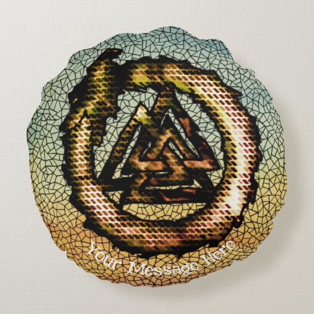 Cojín Redondo Valcnut (Ouroboros) (Reverso)
