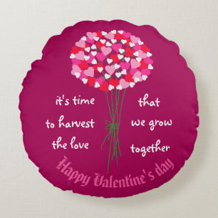 Cojín Redondo Valentine Bouquet of Love Flowers