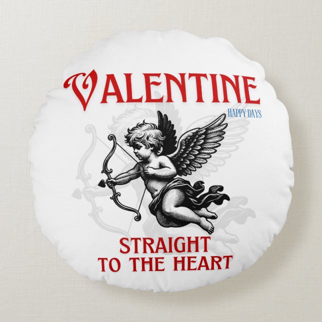 Cojín Redondo Valentine’s Day Love Mug (Anverso)