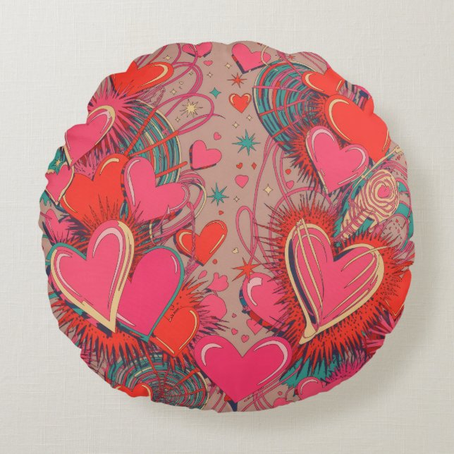 Cojín Redondo Valentine’s Day Throw Pillow Collection | Romantic (Anverso)