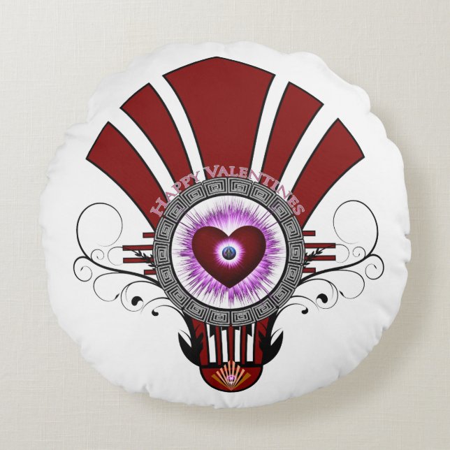 Cojín Redondo Valentine Star Burst Round Pillow (Anverso)