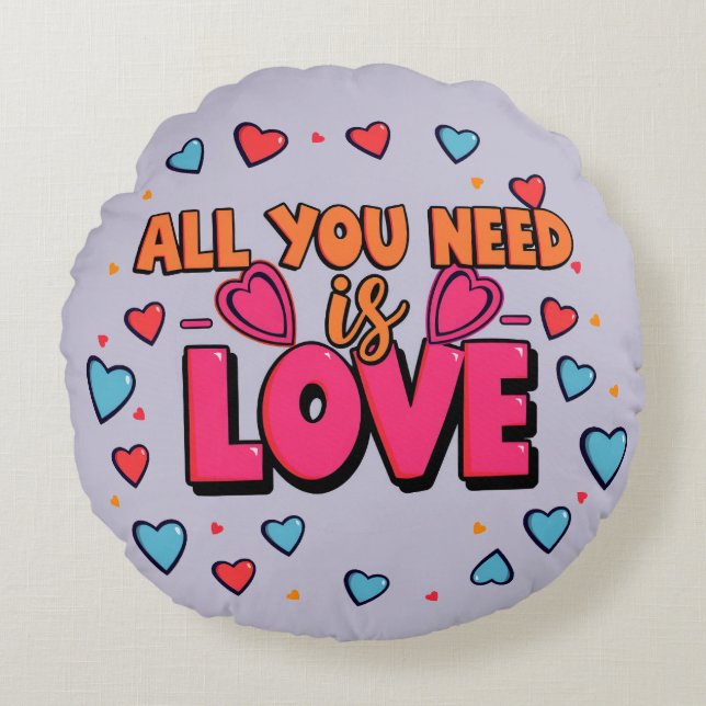 Cojín Redondo Valentine's day - Decorative Round Pillow (Anverso)