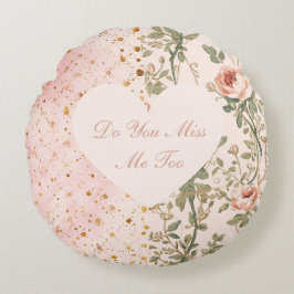 Cojín Redondo Valentine's Day, Flowers Pixels,Do You Miss Me Too