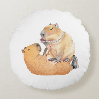 Cojín Redondo Valentine's day special capibara  round pillow 