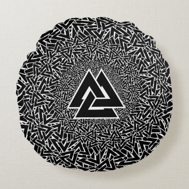 Cojín Redondo Valknut (Anverso)