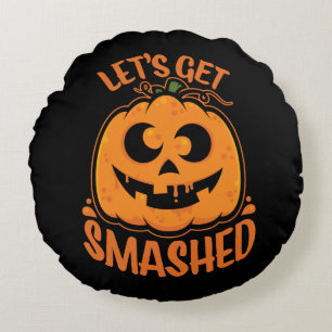 Cojín Redondo Vamos a destrozar el tipsy halloween Jack-O’-Lante