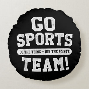 Cojín Redondo ¡Vamos Equipo Deportivo! Deportes divertidos