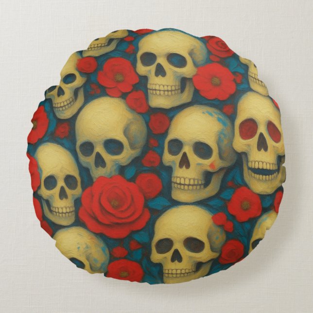 Cojín Redondo Vanitas & Roses (Anverso)
