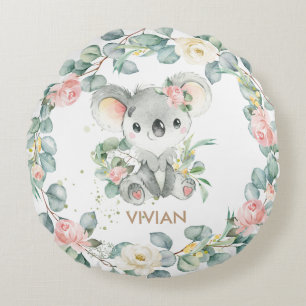 Cojín Redondo Vegetación floral Koala Chica Nursery Decoración d