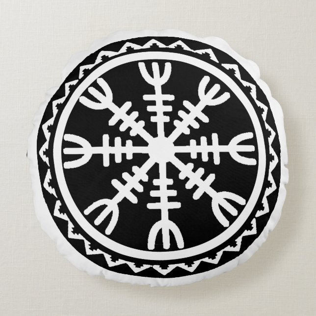 Cojín Redondo Vegvisir Protección Compass Pillow (Anverso)