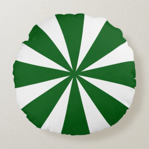 Cojín Redondo Vela verde y blanca de menta.