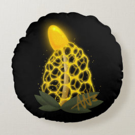 Cojín Redondo Velo mágico de novia hongo amarillo espárrago