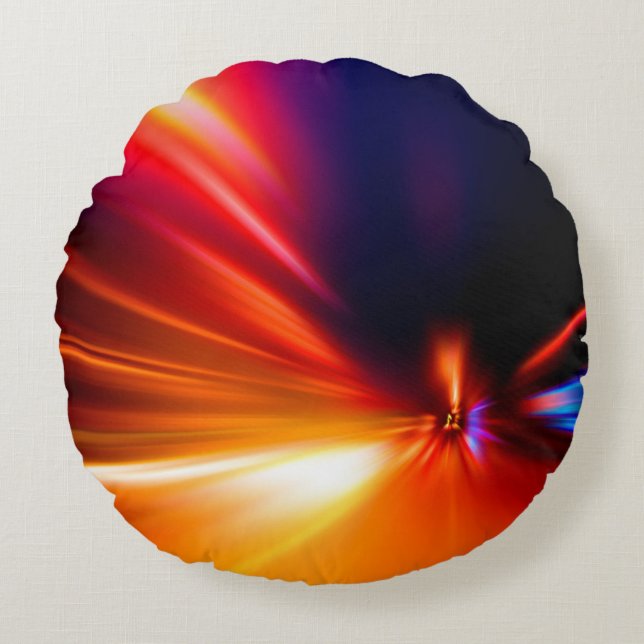 Cojín Redondo velocidad en el camino nocturno abstracto, fondo,  (Anverso)