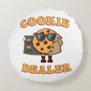 Cojín Redondo Vendedor de Galletas Divertido Hornear